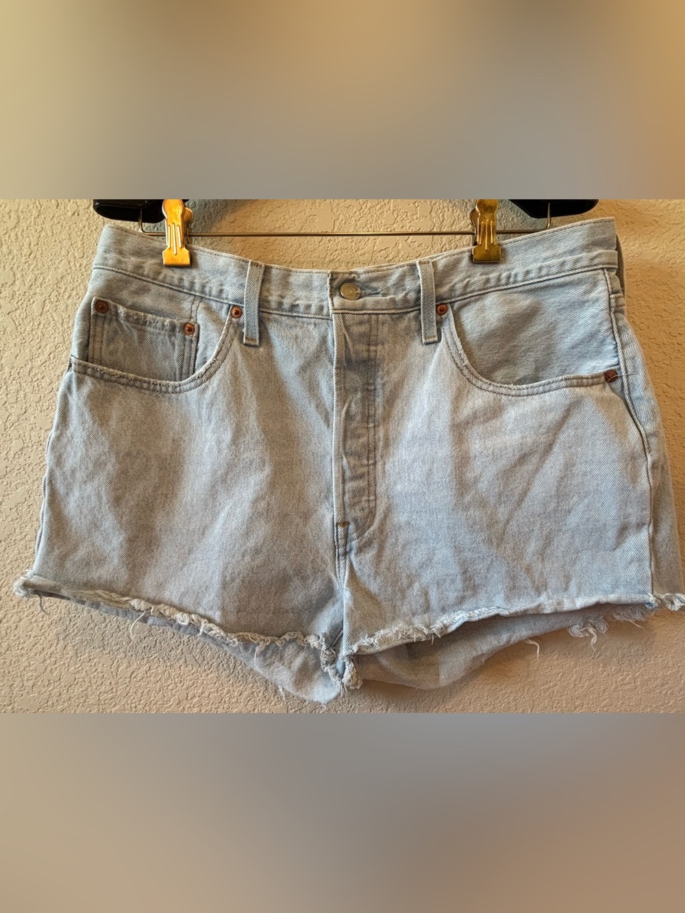 Levi's 501 Light Blue High-Rise Denim Cutoff Shorts